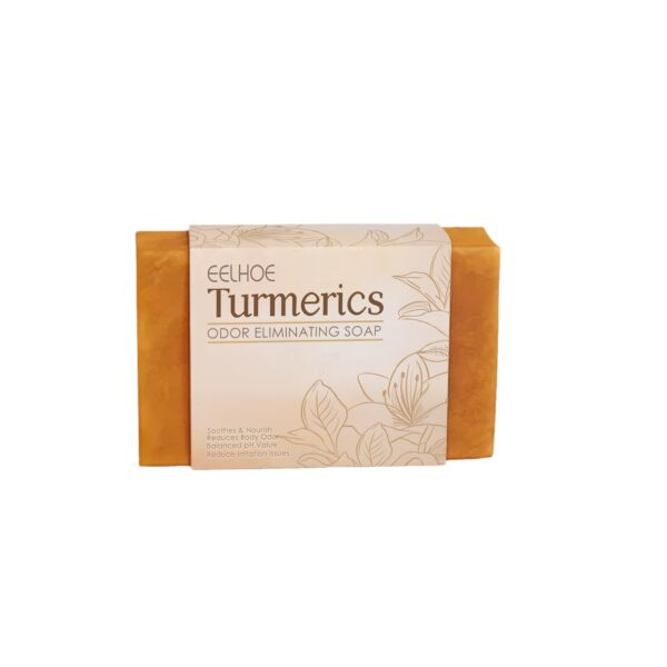 EELHOE Turmeric Cleansing Soap Moisturizing Skin Women's Body Gentle Cleansing Odor Moisturizing Brightening Cleansing Soap - Image 3