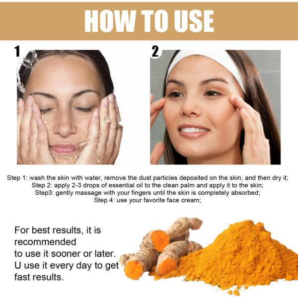EELHOE Turmeric Dark Spot Correction Face Care Spot Moisturizing And Repairing Skin Tone Serum - Image 2